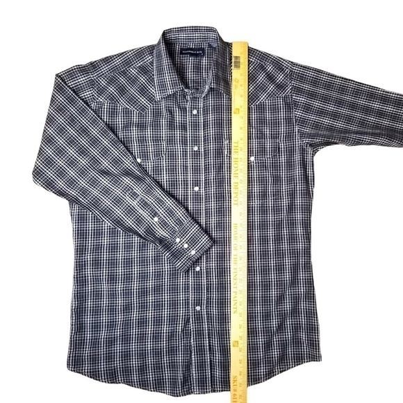 PANHANDLE SLIM- Mens Size 16/34 Long Sleeve Western Pearl Snap Shirt- Plaid - Picture 9 of 9